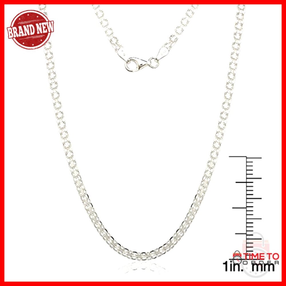 Sterling Silver Bismark Chain Necklace Elegant Statement Woven Italian Craft - Picture 2 of 2